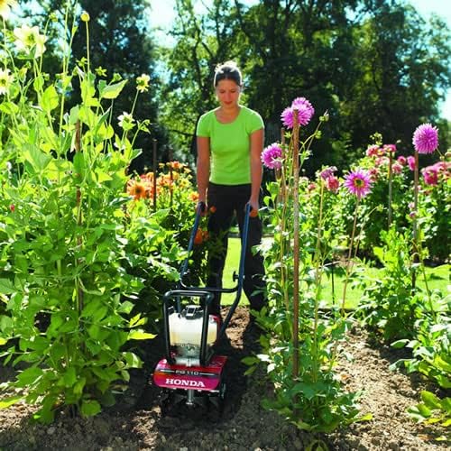 Detailed view of Honda FG110 Mini Tiller's hybrid tines