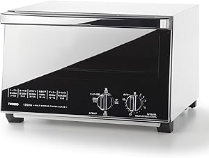 TWINBIRD(ツインバード) トースター オーブントースター 4枚焼き ピザ丸々入る広さ 1200W 15分タイマー 出力切替4段階 ミラーガラス 掃除しやすい ホワイト TS-4047W
