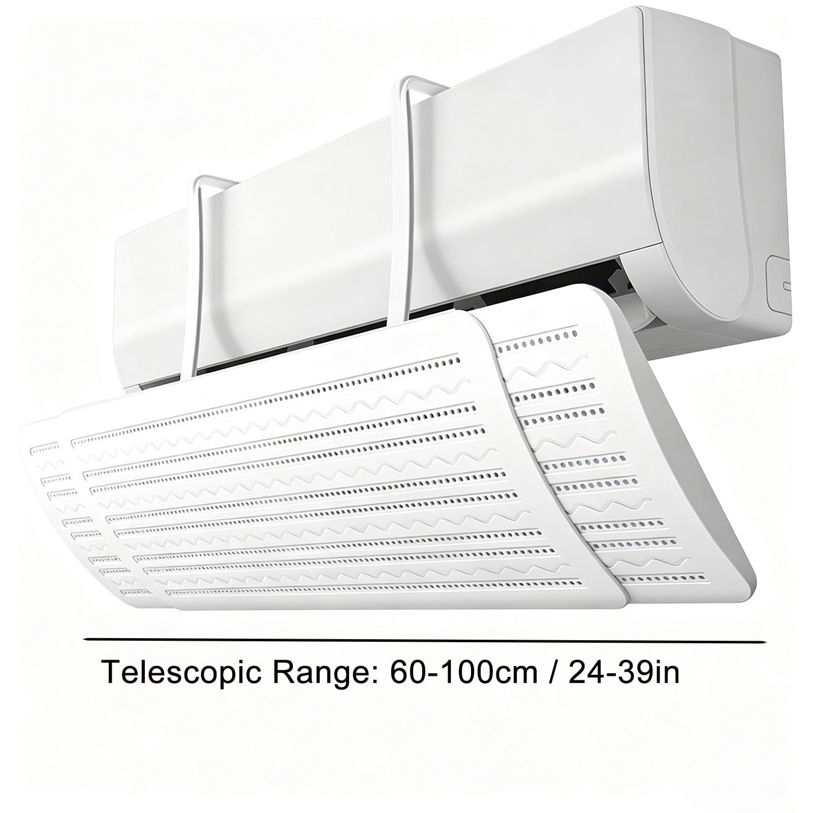 Retrattile Deflettore Condizionatore, Deflettore Ventilazione Regolabile | Regolazione Multi-angolo a 270°, Anticondensa, Protezione Contro Il Flusso D'aria Diretto(60-100cm/24-39in)
