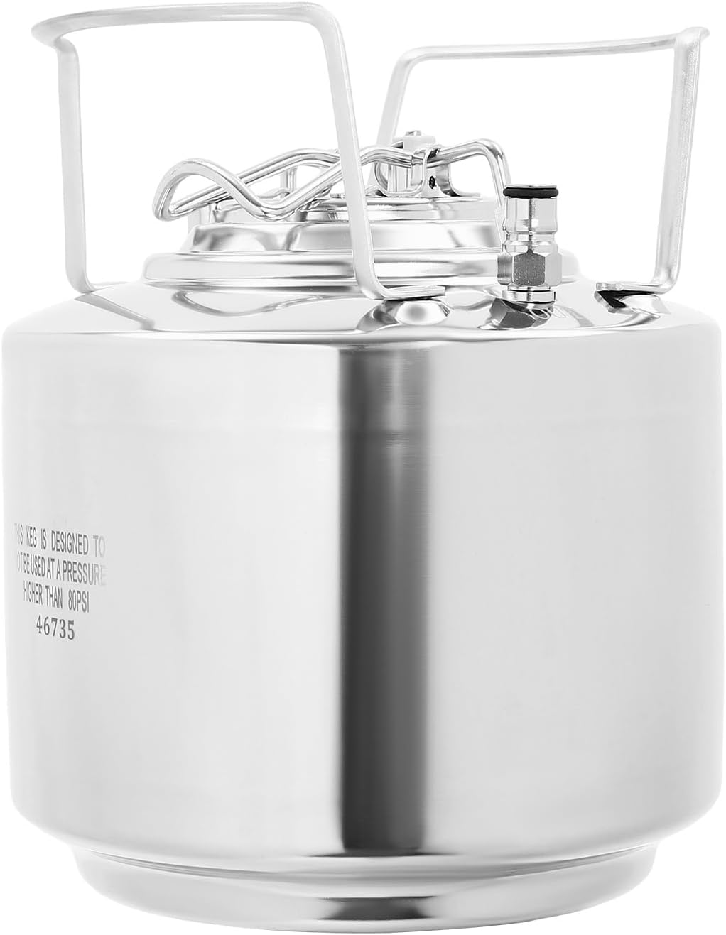 6L Stainless Steel Fermentation Bucket with Handle Mini Ball Lock Keg Home Beer Brewing Keg Wine Fermenter Bucket Storage Container Can for Brewing Beer/Storing Alcohol Beverage Silver (6L)