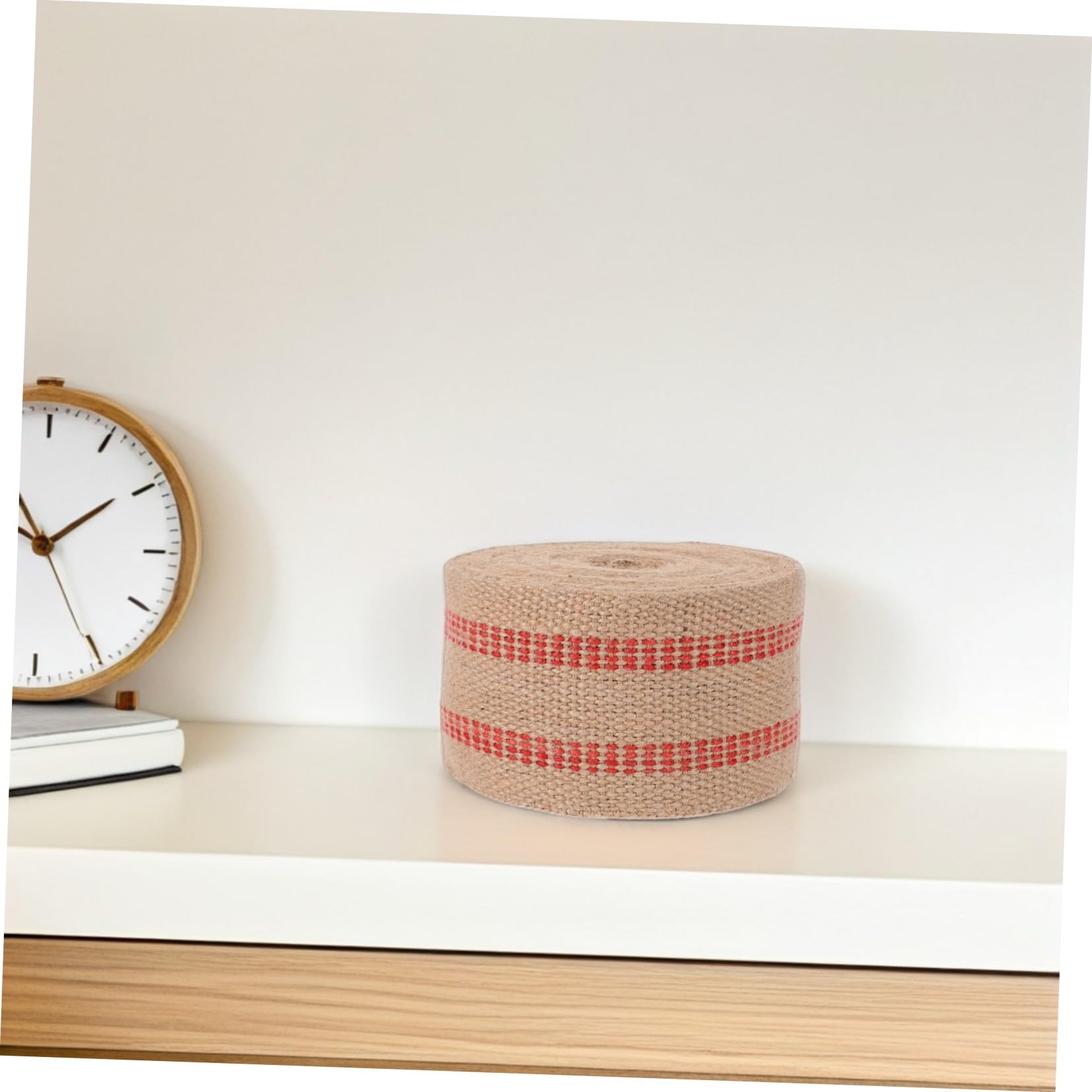 TEHAUX Gurtband Polsterstoff mit Streifen Stuhlreparatur Roten Jute für Optik aus Strapazierfähiger Vintage und Handarbeiten für Selbstgemacht Projekte