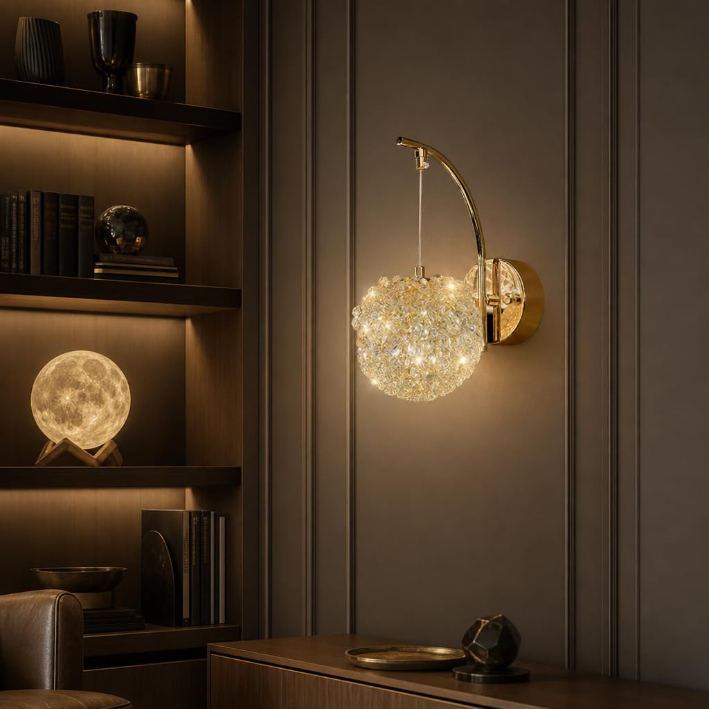 G9 lnnen Kristall Wandlampe Gold Wandleuchte Moderne Aesthetic A(A)