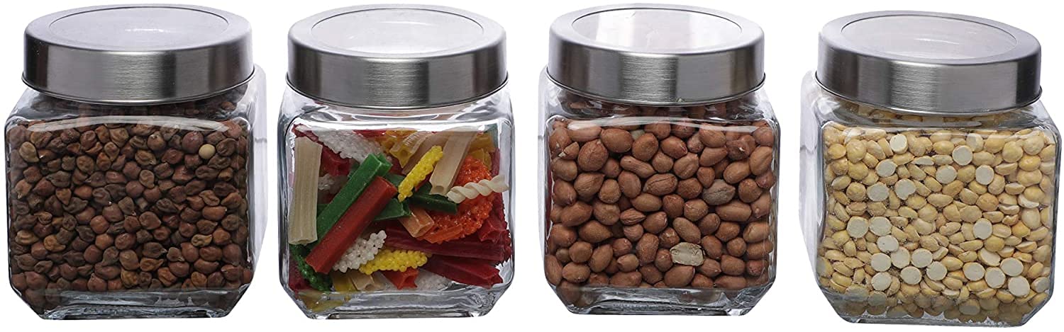 Transparent Glass Jars - Set of 2 - Cutting Edge Essentials -9 Transparent Glass Jars - Set of 2 - Cutting Edge Essentials -9