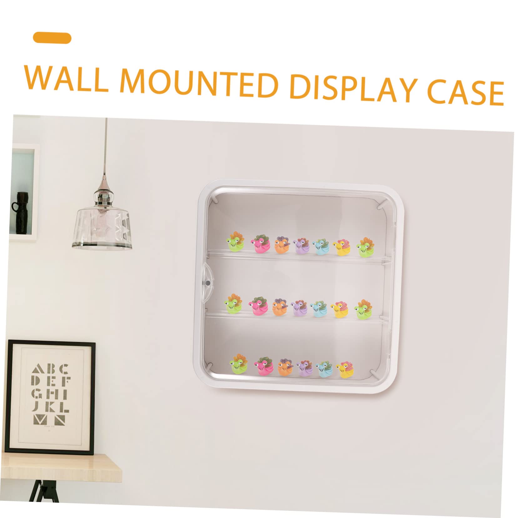 Vitrina para Figuras de Colección de Plástico Color Marfil Montaje Mural