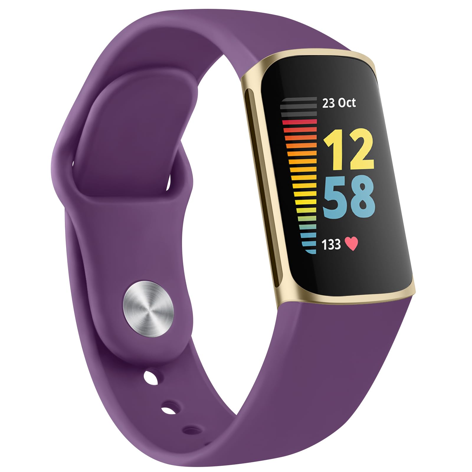 Tobfit Silicone Strap for Fitbit Charge 6 / Fitbit Charge 5 Fitness Tracker, Soft Adjustable Replacement Band with Hidden Buckle, Sport Wristband for Men Women-image-6