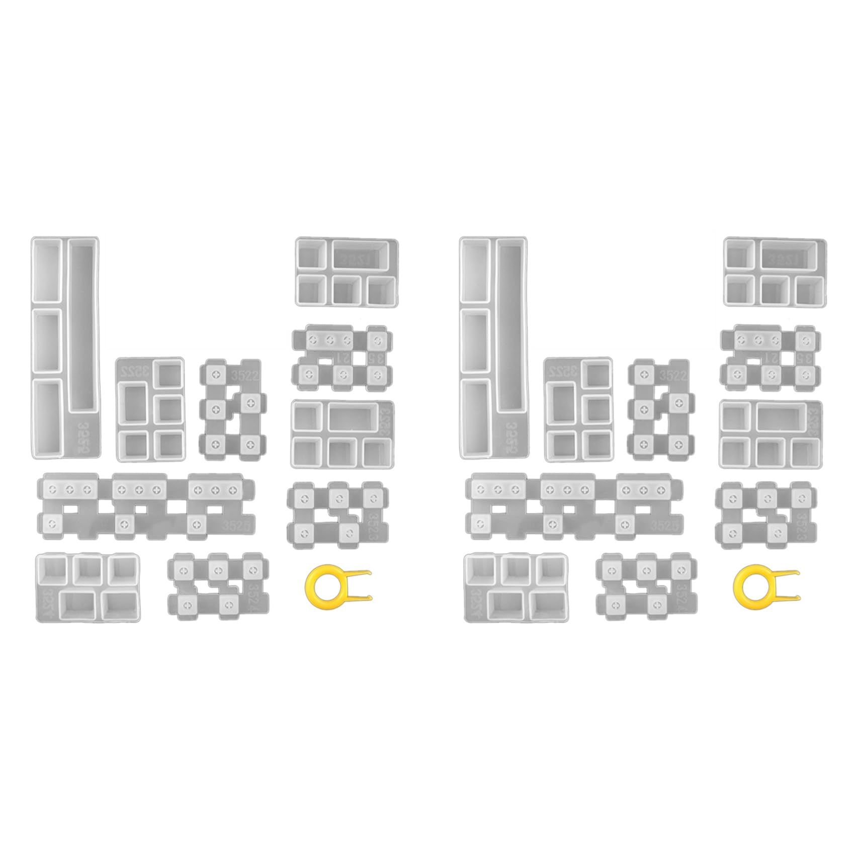 Hndhbfgrt 2 Set DIY Silicone Keycaps Resin Mold for Mechanical Keyboard Crystal Epoxy Molds for Cherry MX