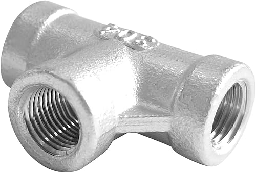 Miniatura 3 de Montaje de tubería en T de acero inoxidable 18 "x 18" x 18 "NPT Roscado hembra en forma de T Acoplamiento 3PCS