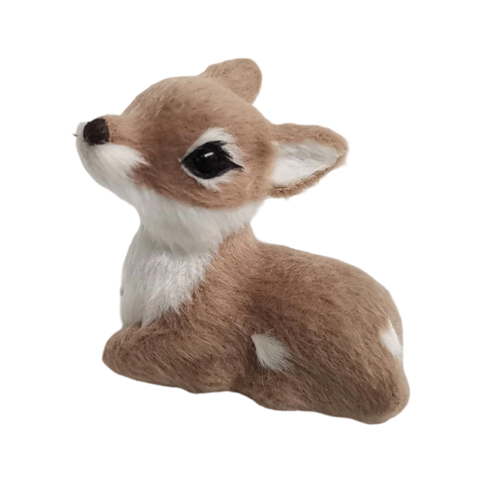 Kalttoy Realistic Deer Statue Furs Animal Model Seasonal Display Miniature Ornament for Living Room Festives Arrangements Faux Furs Deer Model