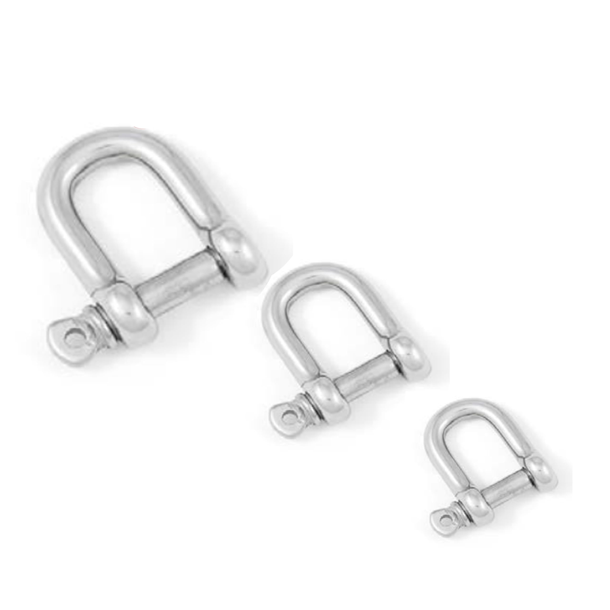 Universal Hardware 4mm D-Schäkel Edelstahl A4-Marine Grade (316) - zum Verbinden von Seilen, Ankern und Ketten (4er-Pack