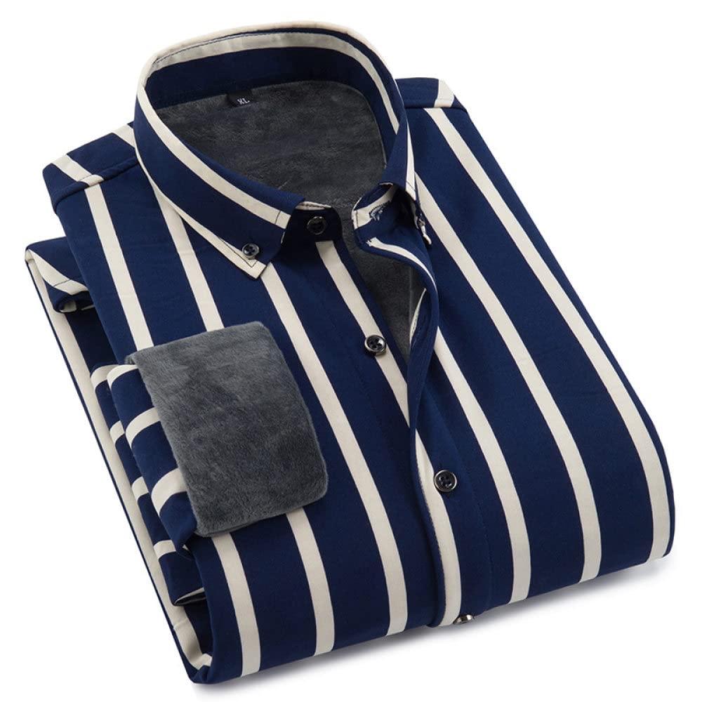 IIK Chemise Chaude pour Hommes,Chemise Épaisse Chaude pour Hommes À Manches Longues en Coton Chaud Chaud Doux avec Poche Classique Décontracté Travail Chaud Extérieur Chemise Hauts pour Le Travail,