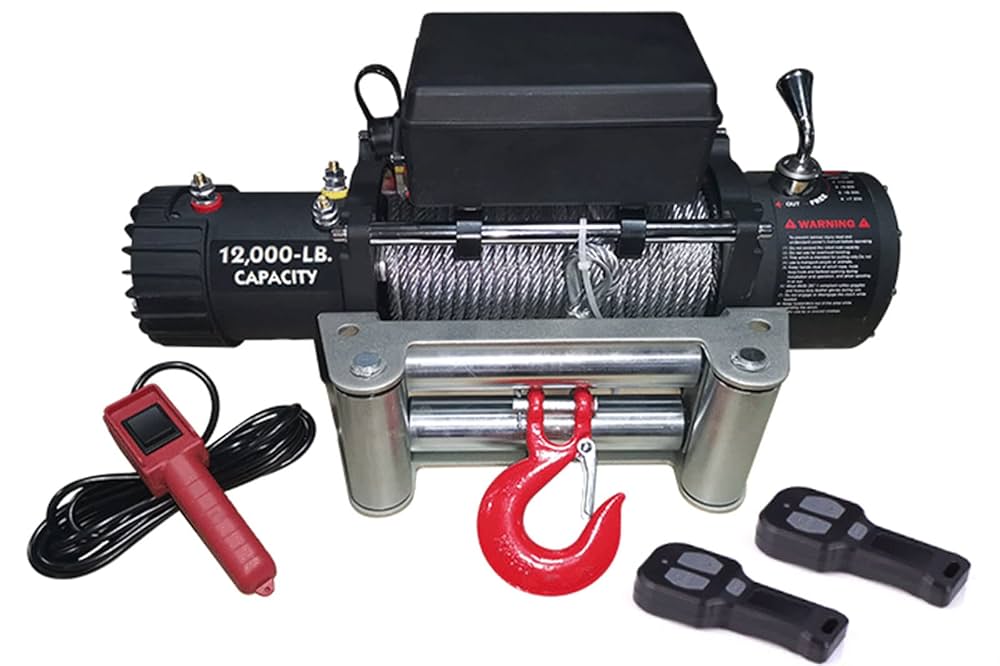 Amazon.co.jp: 電動ウインチ 無線/有線リモコン付き 車 カー