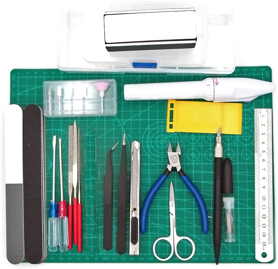 WiMas Set D'outils 109 Pièces Pour Modélisme Gundam – Ponceuse électrique USB Incluse – Pour Débutants Et Confirmés