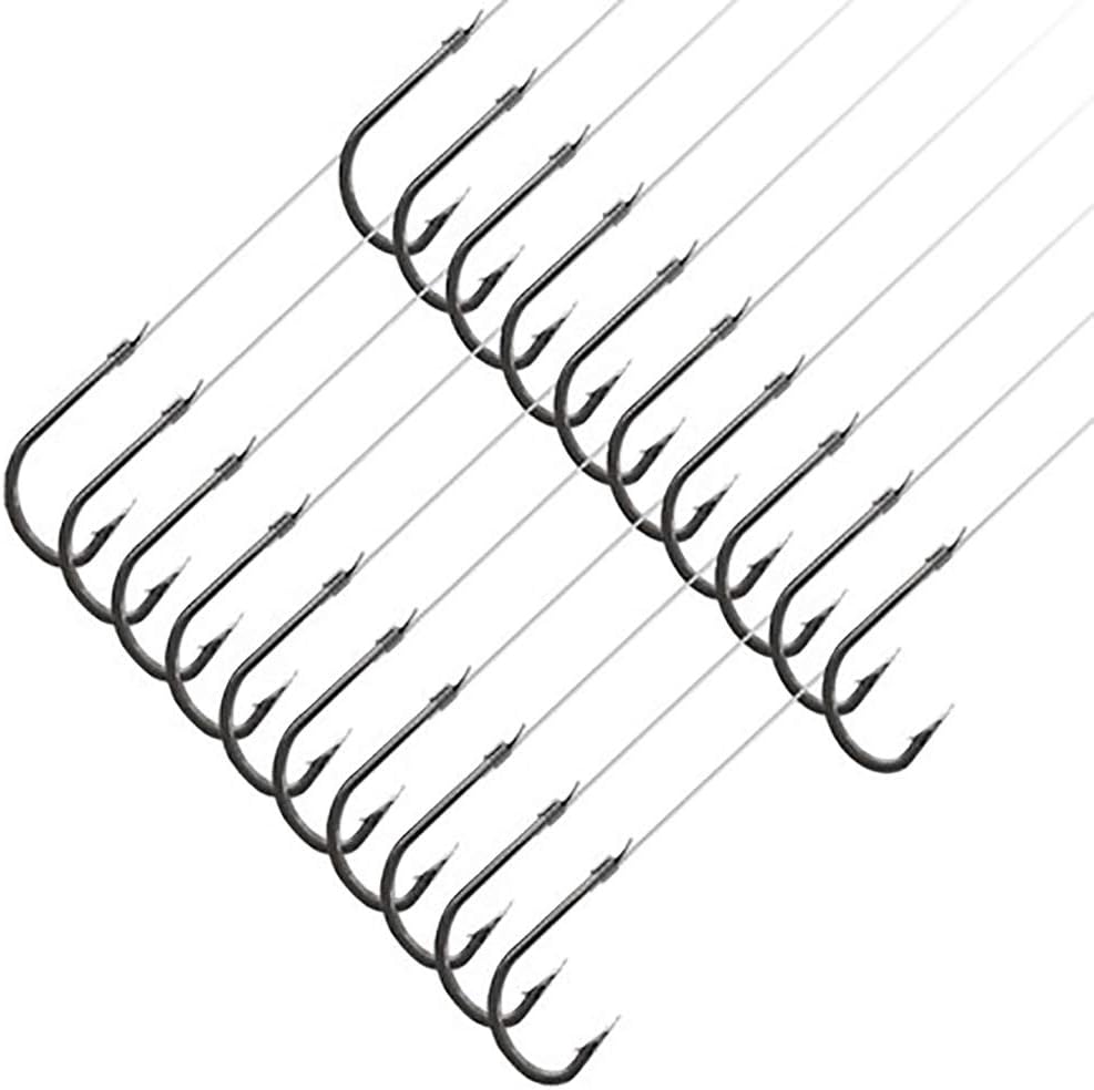 GuaziV Fishing Hooks with Mono Line, Super Sharp Strong Fishing Hook Tie-in Nylon Fishing Line (Pack of 20) (Style-2, 6#)