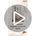 Image of Wooden Carved Console Table in Solid Mango Wood with Antique White Distress Finish for Livingroom, Hall, Enterway, Office Size 30 * 36 * 15 Inch (Distress)
