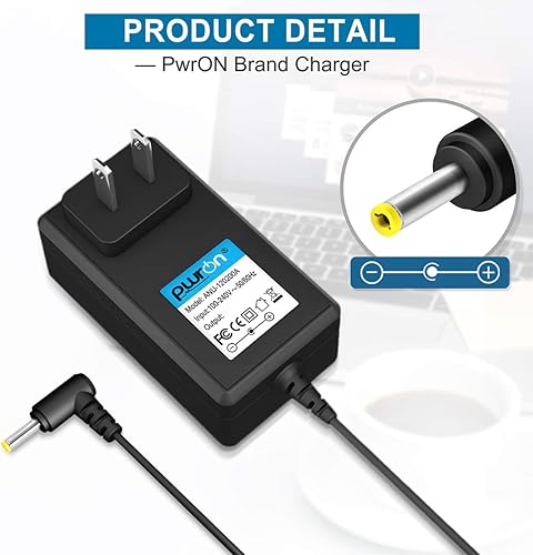 Miniatura 2 de PwrON Cable de 6.6 pies 12V AC a DC adaptador compatible con Sylvania 7" 9" 10" reproductor de DVD portátil SDVD7014 SDVD7015 SDVD7027 SDVD8009