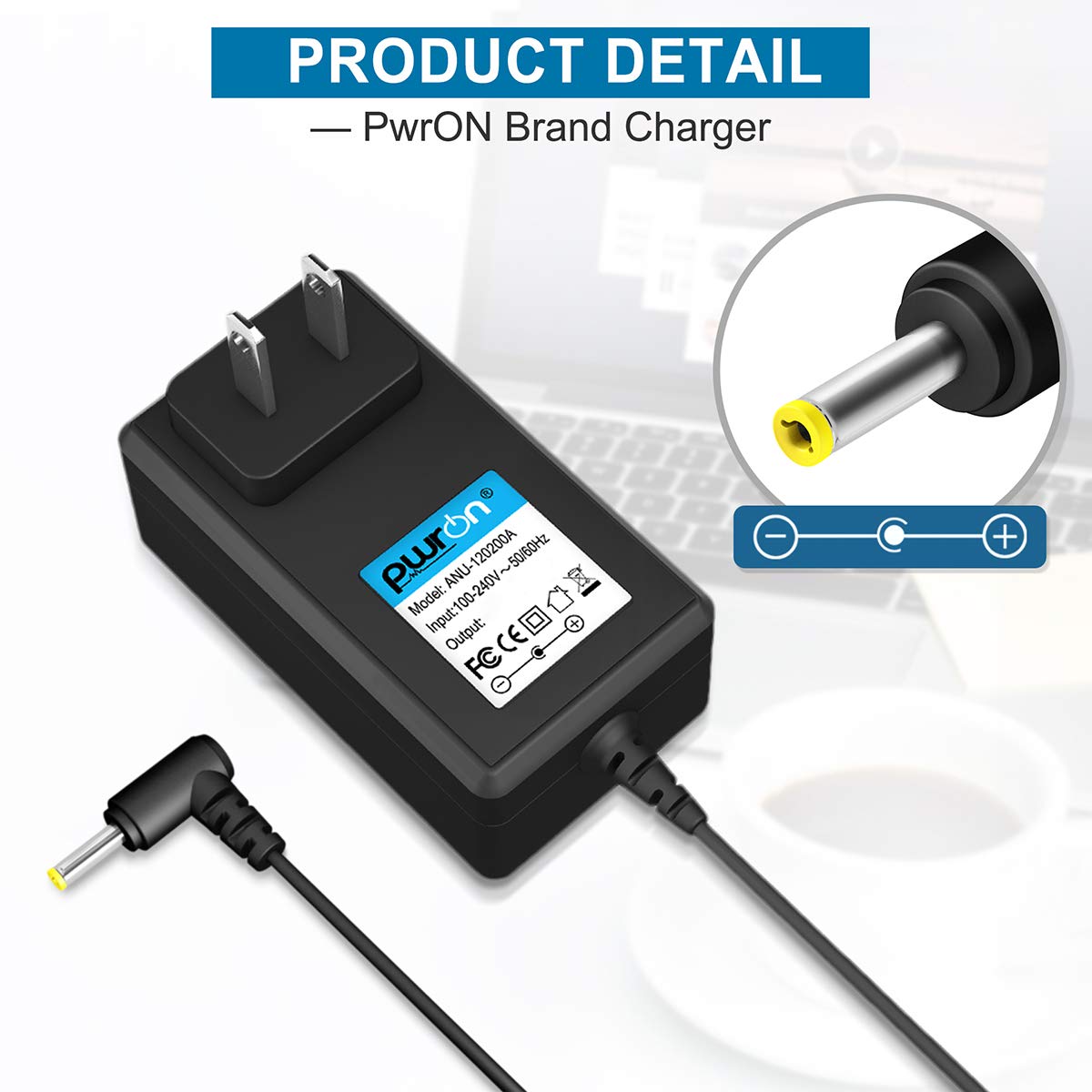 PwrON 6.6ft Cord 12V AC to DC Adapter Compatible with Sylvania 7