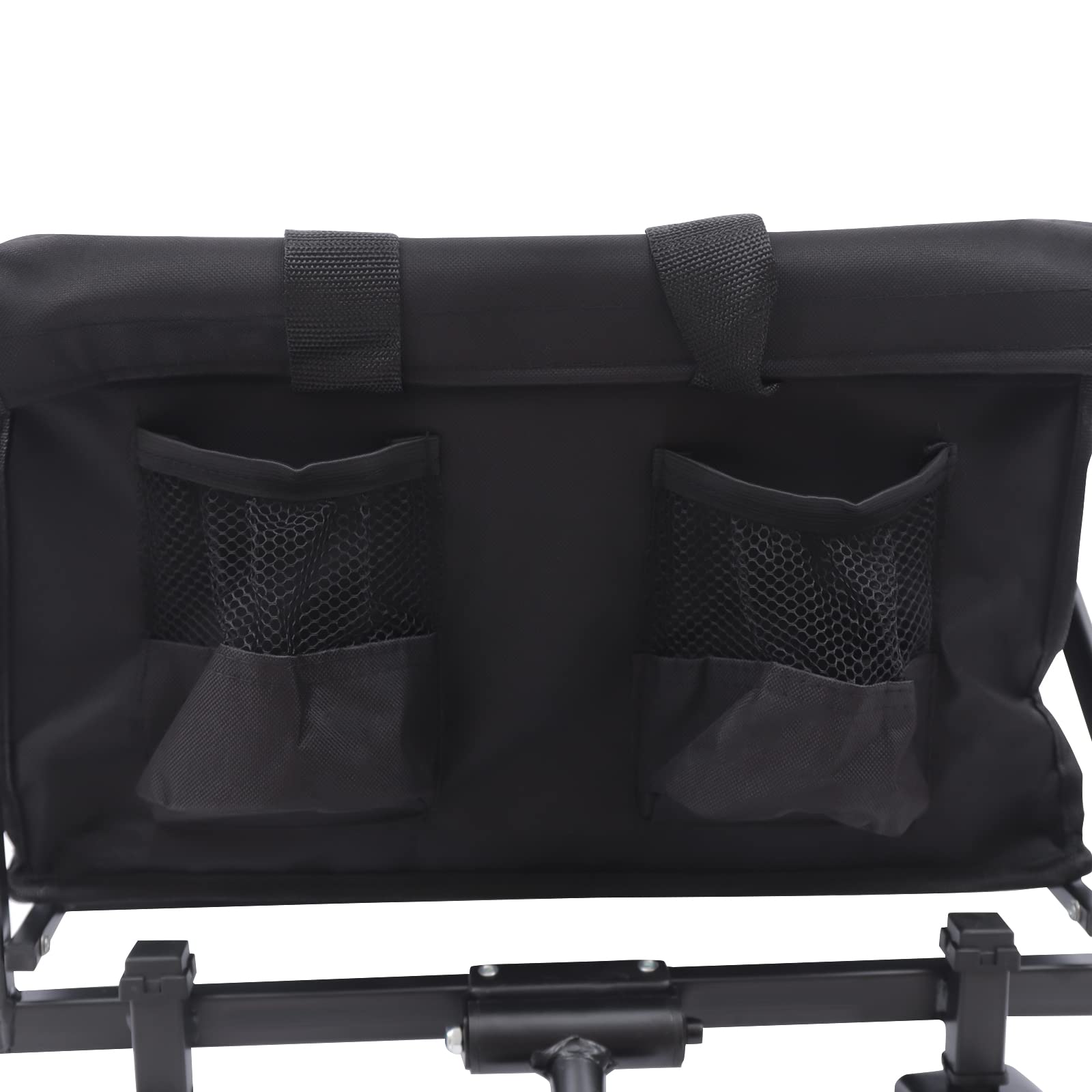 Chariot pliable - Capacité de charge de 80 kg - Pliable - Roues en caoutchouc plein - 2 porte-gobelets en maille - Chariot de plage