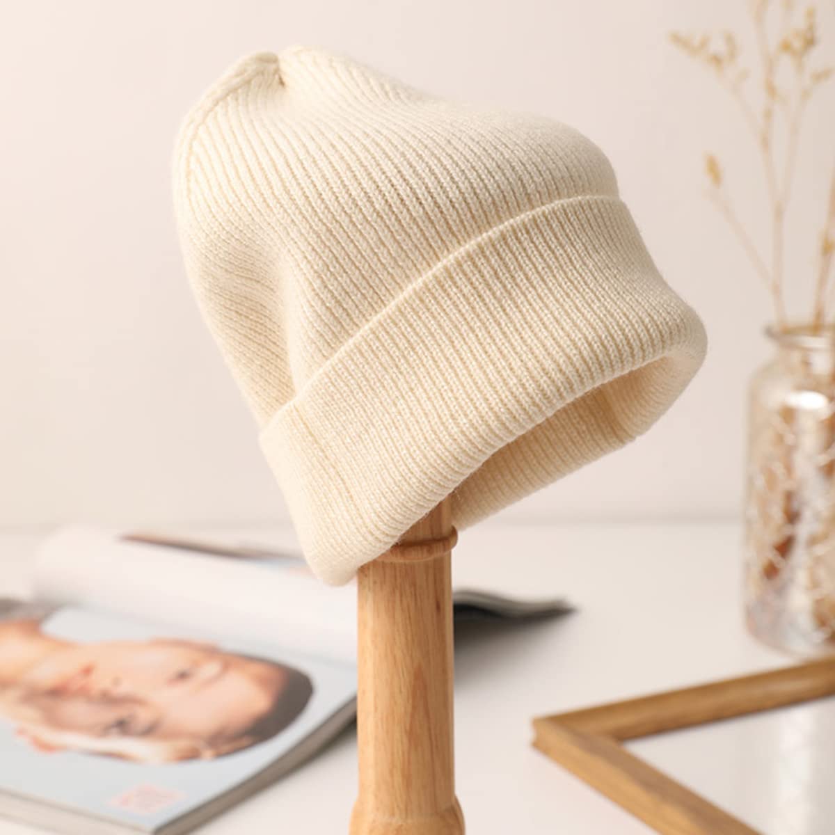Berretto Invernale Caldo per Bambini, Cappello Maglia di 100% Cashmere Super Morbido per Ragazzi Ragazze, Berretto da Sci Beanie Hat, Cappelli di Protezione per Orecchie, 3-8 Anni, Regalo Caldo White