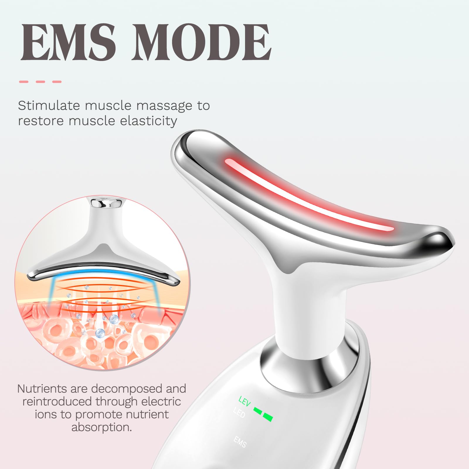 Dispositivo di Bellezza Antirughe, Lifting Massaggiatore per il viso e il collo, Impacco Caldo a 45 ℃ Terapia, Anti Invecchiamento riduce il doppio mento, Rassodamento e Sollevamento Della Pelle