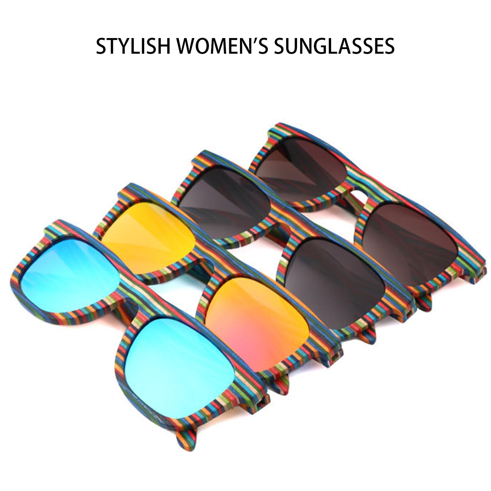 Sonnenbrille Damen & Herren Holz Polarisiert – Schwimmfähige Bambus Brille Vintage Stil – UV400 Holzsonnenbrille Für Wassersport, Angeln & Autofahren (Oval & Leicht)