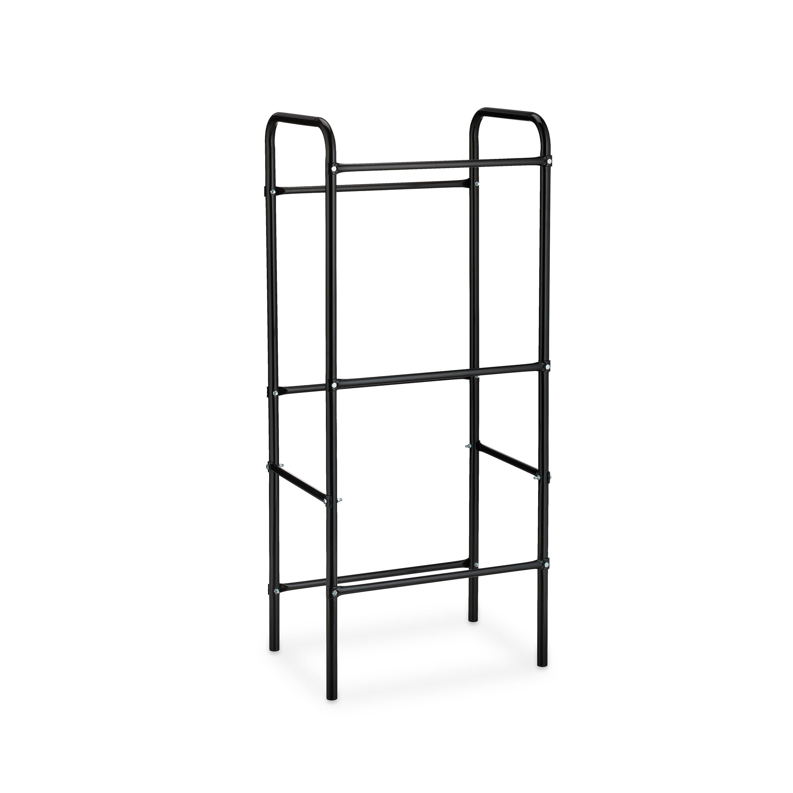 Relaxdays Rangement caisses de Boissons, HxLxP: 116 x 50 x 34 cm, étagères pour 3 bacs, Acier, Support, Noir