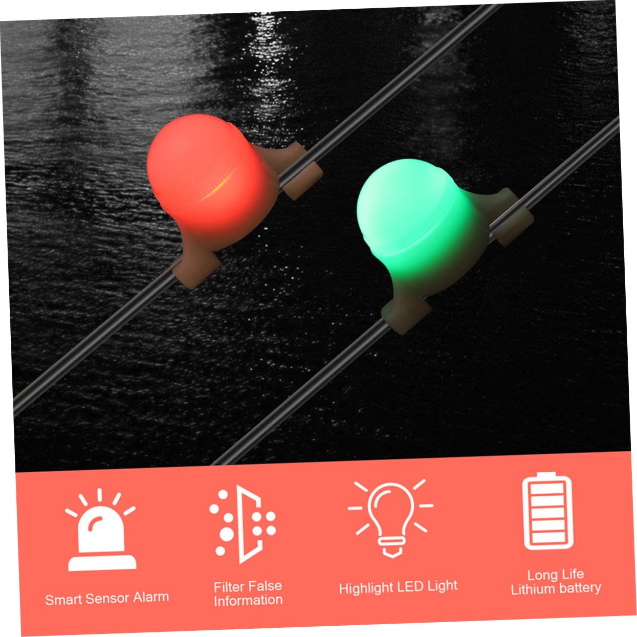 UKCOCO 12piezas Luces Led Impermeables para Pesca Alarmas Multifuncionales De Noche Lámparas Prácticas para Alertar Mordidas De Pescado
