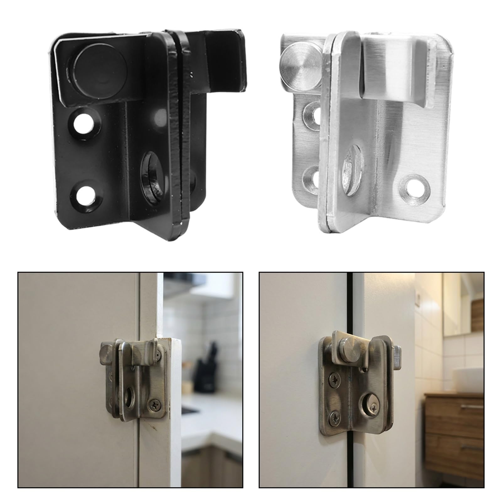 Loquet De Porte 1/5set Flip Latch Gate Latches Stainless Steel Left Right(Silver,5set)