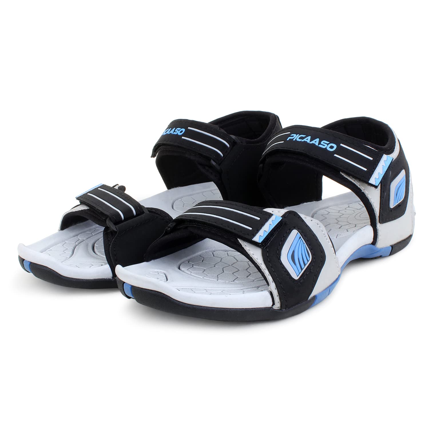 PICAASO Mens PC-504 Sports Sandals | Casual Phylon Sandals | Lightweight Athletic & Outdoor Flip-flops for Walking, Running, (BLACK-SKY, 9) (B0CNW5TSRN) Amazon Price History, Amazon Price Tracker