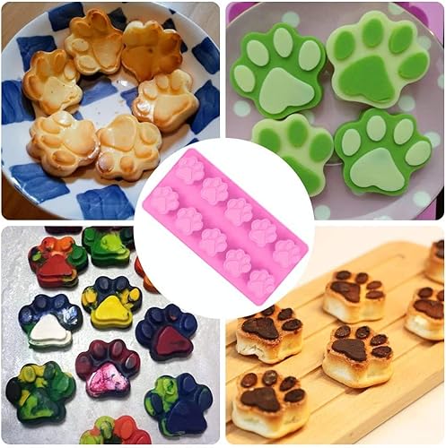 Miniatura 8 de 3 moldes de silicona, 18 cavidades y 10 cavidades, con forma de pata de perro y hueso, reutilizable para hornear dulces de chocolate, horno