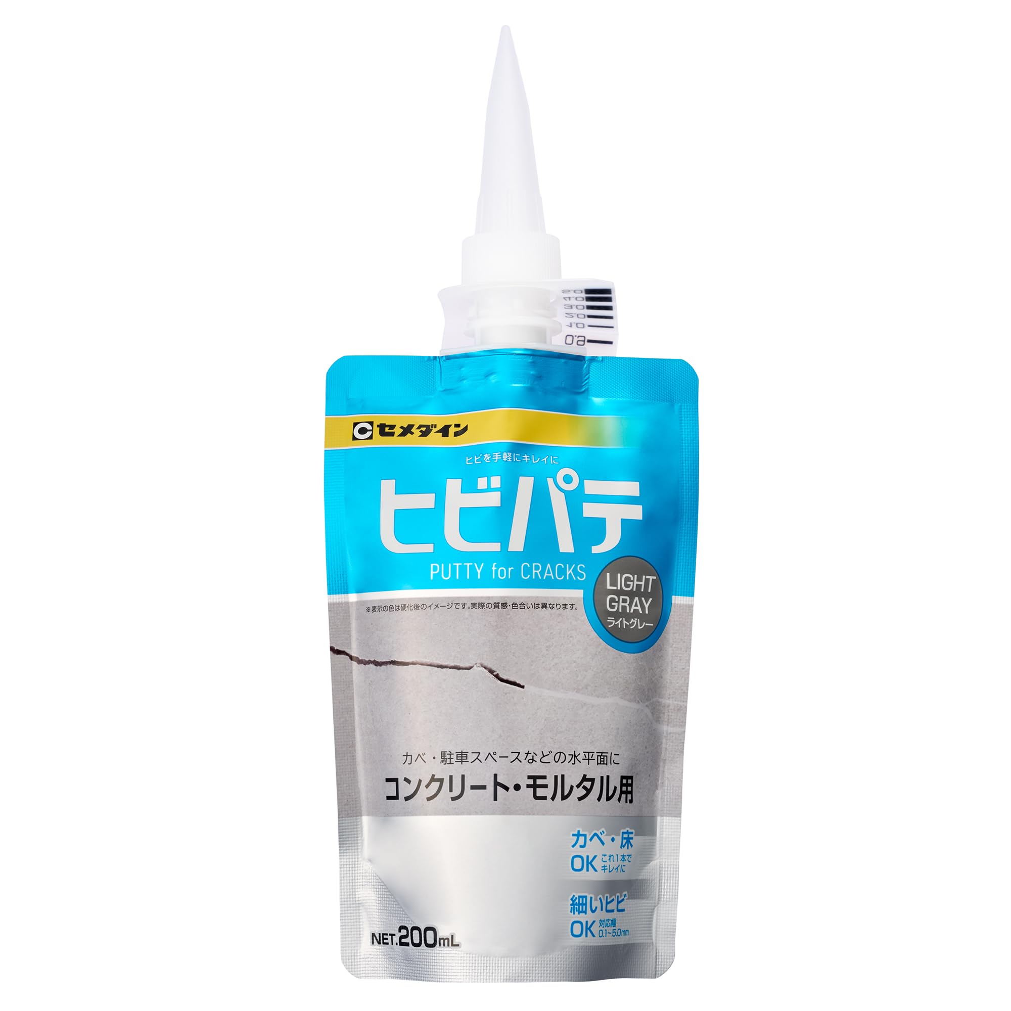 セメダイン(Cemedine) 壁面・地面のヒビ埋め用パテ ヒビパテ ライトグレ…