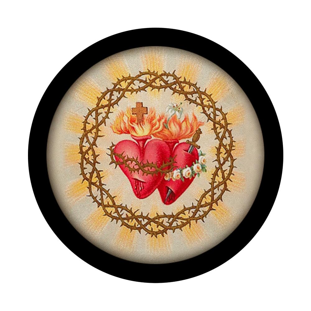 PopSockets PopGrip Adesivo Con Arte Cattolica Vintage - Consacrazione Al Sacro Cuore Di Gesù