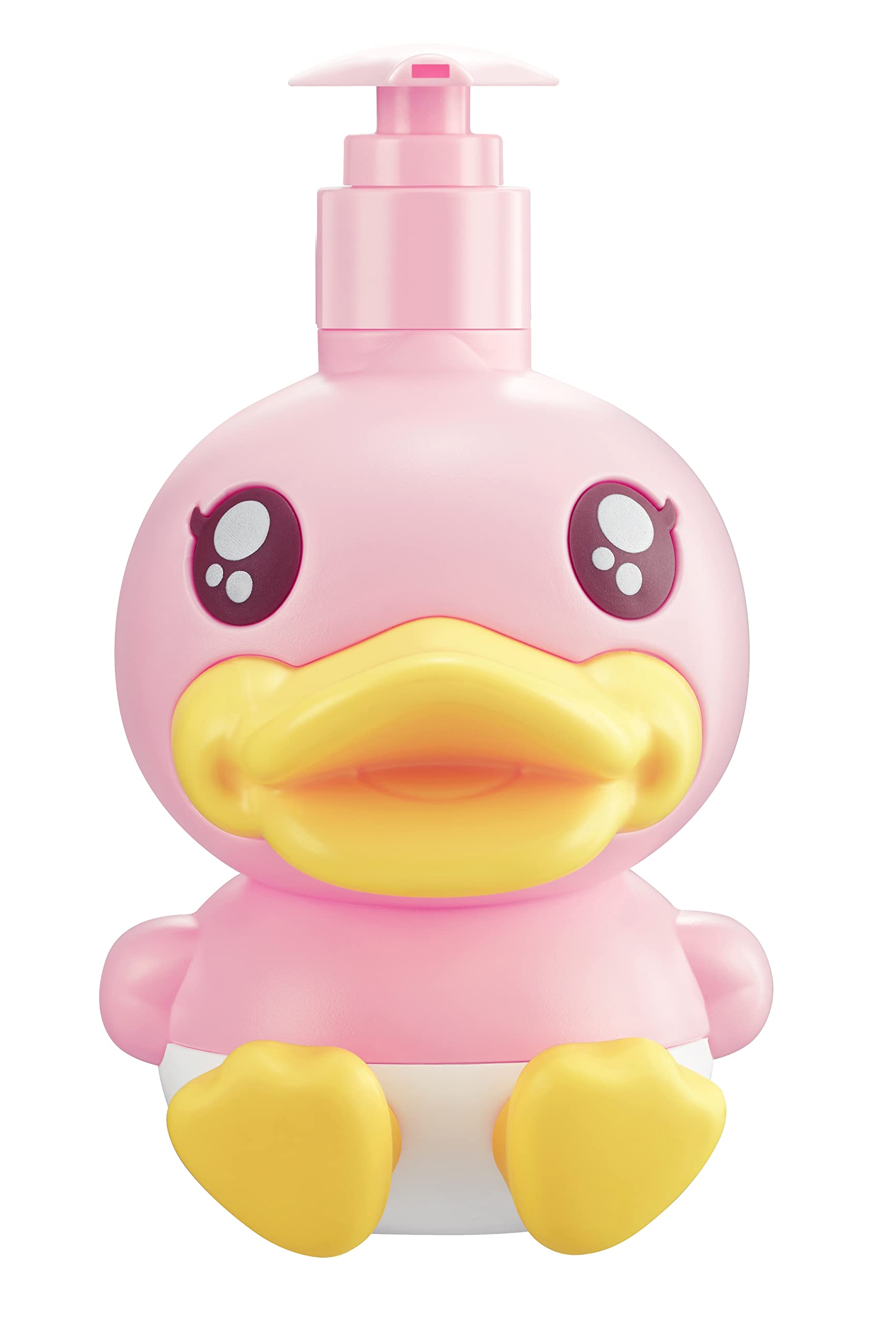 Cute Soap Dispenser for Kids Gift,Bathroom Kitchen Countertop Vanity Top Dispenser fit Body Lotion Shampoo Shower Hand Sanitizer Animal Pink B Duck Themed Soap Bottle with Pump Bath Accessories