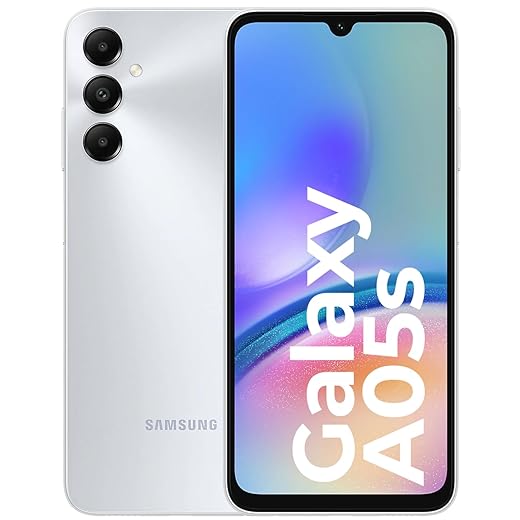 Samsung Galaxy A05s LTE, Android Smartphone, Dual SIM Mobile Phone, 4GB RAM, 64GB Storage, Silver (KSA Version)