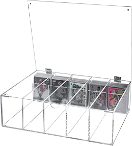 Amazon.com: MyGift 5 Compartment Trading Cards Storage Box - Premium ...