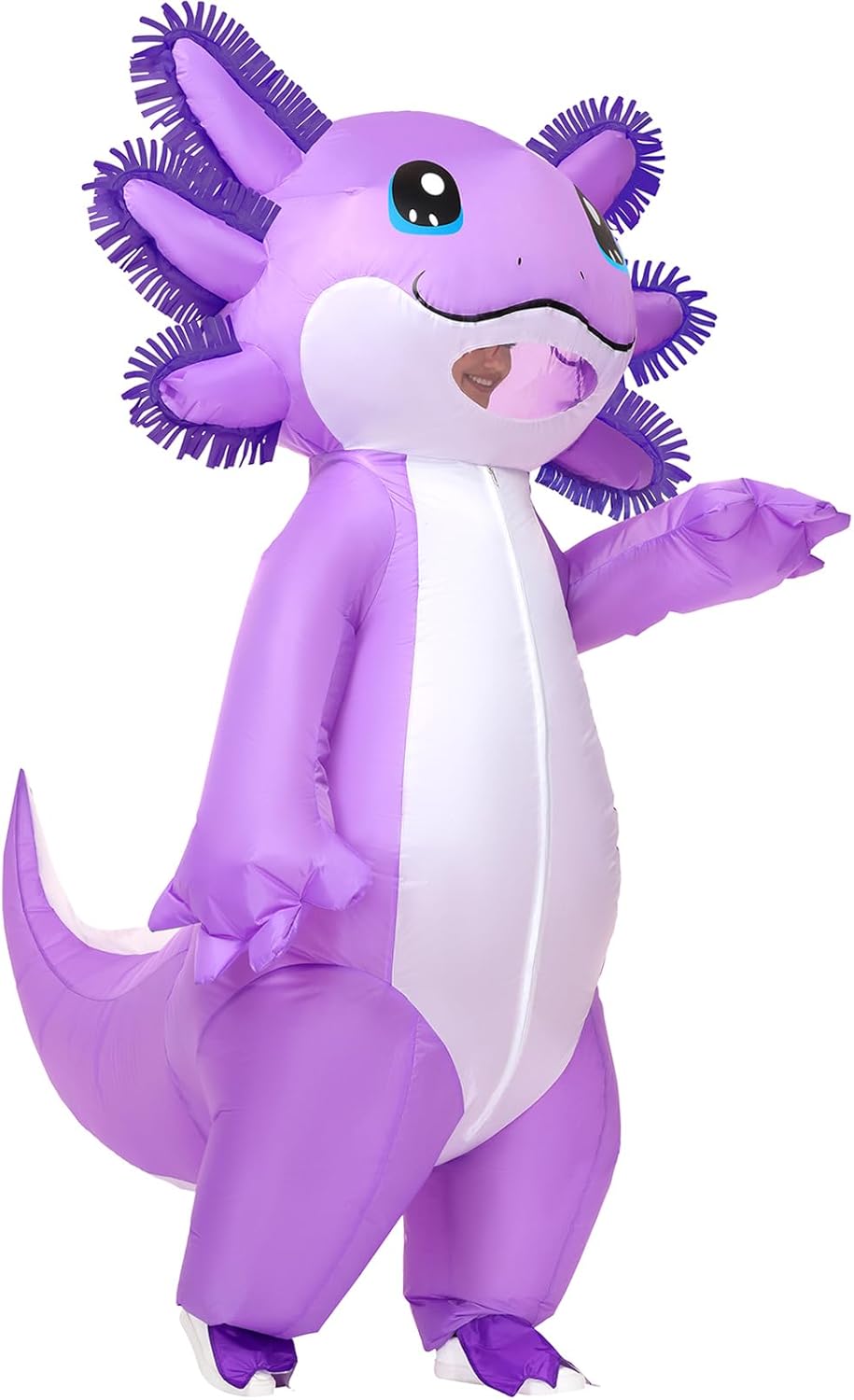 Stegosaurus Inflatable Axolotl Costume Adult Halloween Blow Up Costumes Deluxe Funny Costumes Animal Women Men Cosplay Party Purple