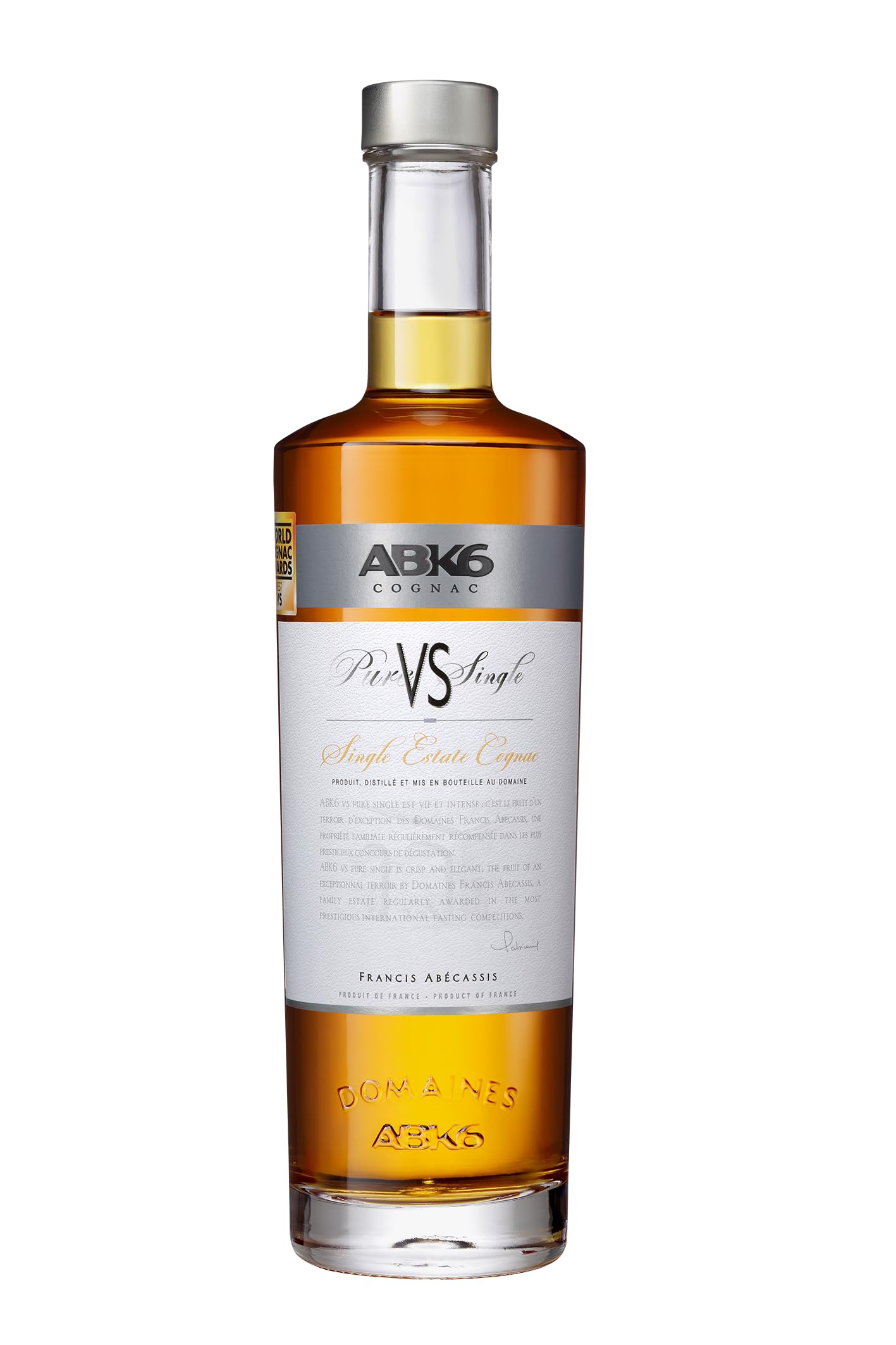 Abécassis Cognac VS Pure Single 0,7 l Französischer Cognac Digestif Aprikosennote