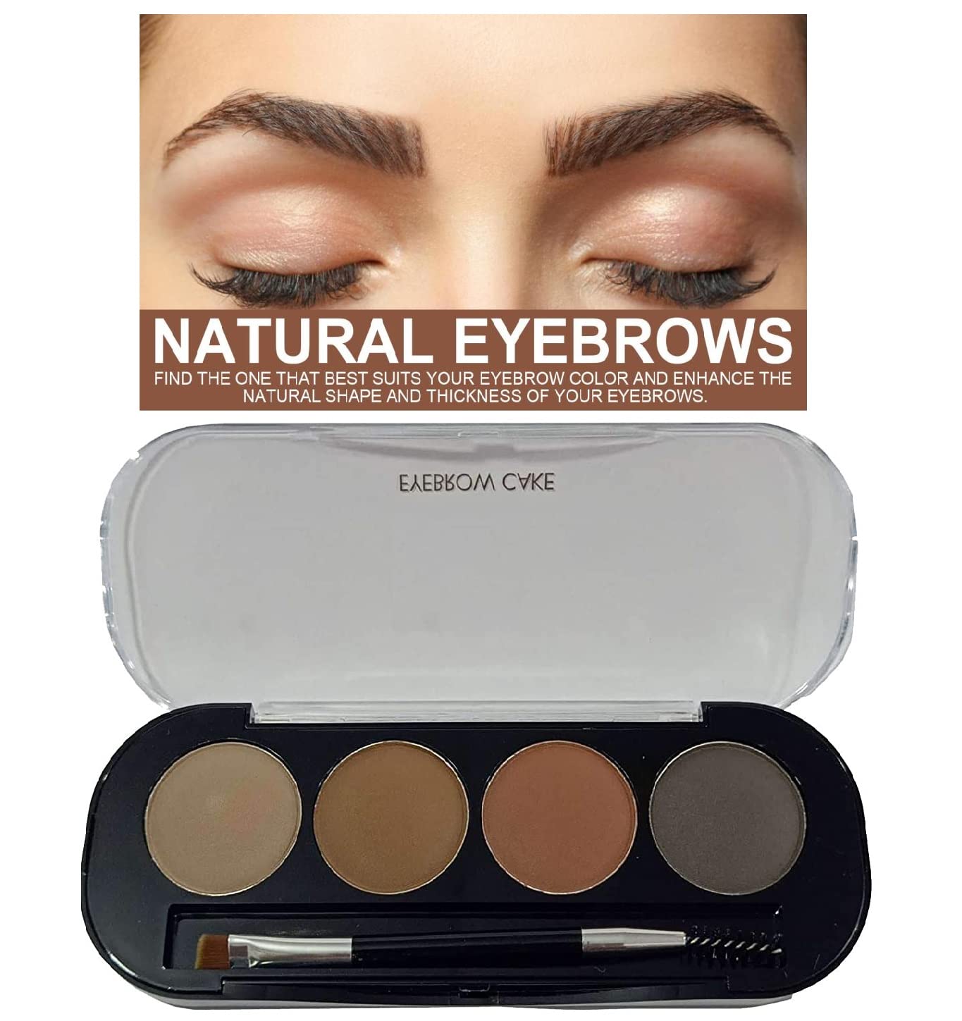 Facejewel Eyebrow Powder Cake with brush Brow Palette Eyebrow Enhancer Waterproof 4 in 1 (Multicolor) 4gm