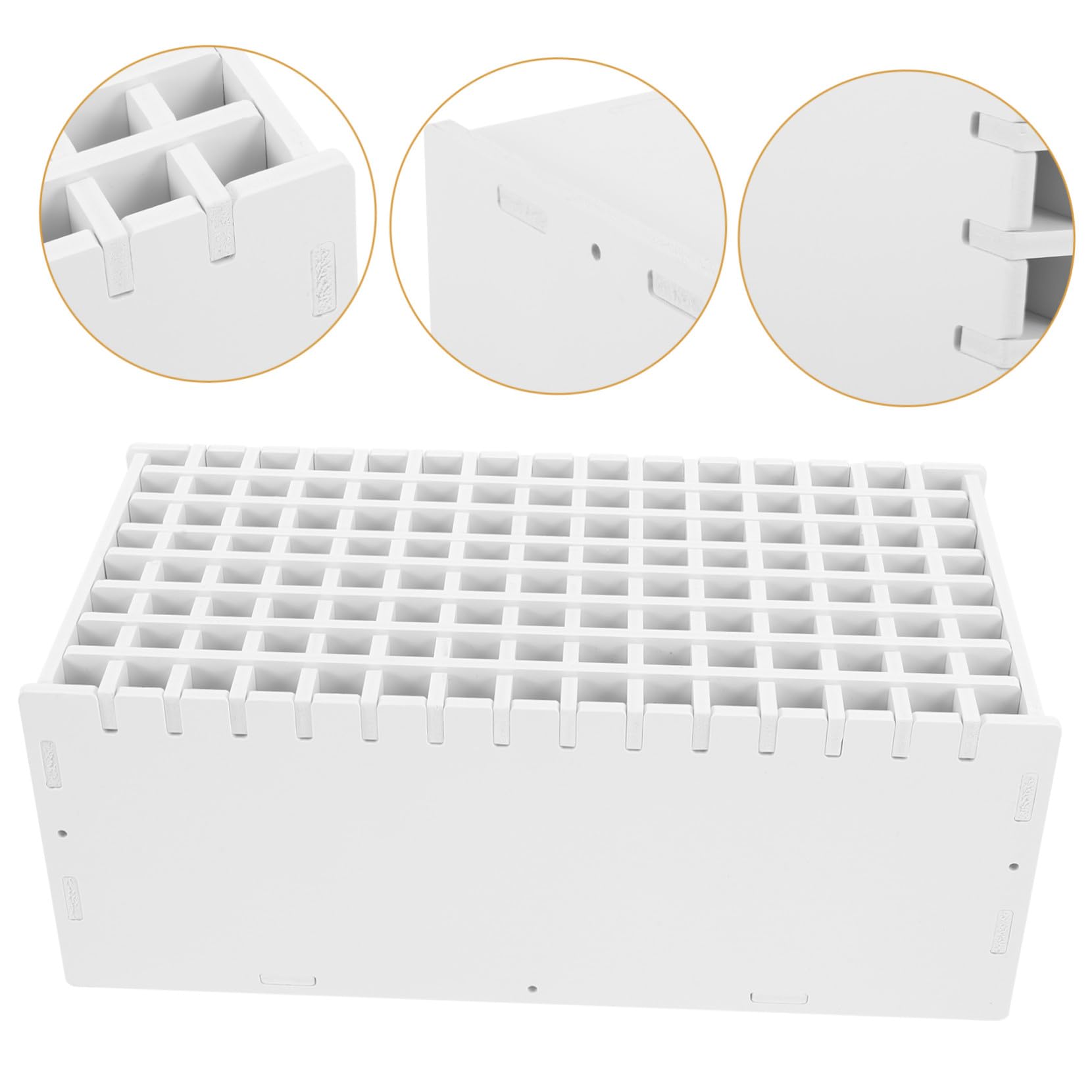 NOLITOY Organizer da Scrivania Multifunzionale Portaoggetti Ufficio e Portapenne in Legno Bianco Resistente e Capiente Compartimenti per Feste Scuola Decor
