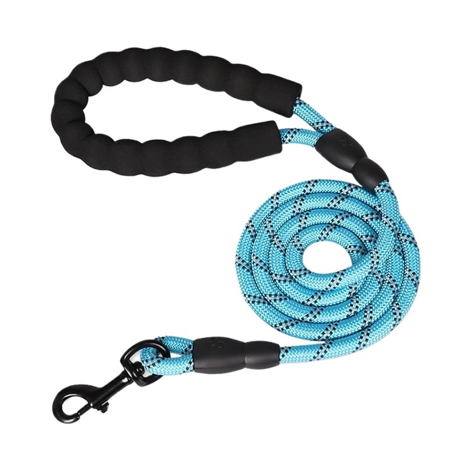 Laisse renforcée chien 300 cm bleu azur en nylon haute densité mailles robustes