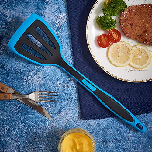 DESLON Silicone Spatula Spatulas Silicone Heat Resistant, Kitchen Spatula, Spatula Set, 3 Piece Flexible, Turner, 600°F Heat Resistant Spatulas, Ideal for Cooking Utensils for Burgers, Teal