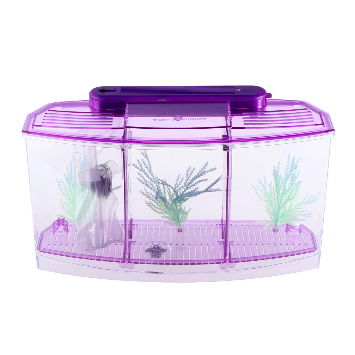 Aquarium pour poissons rouges compact triple compartiment installation facile