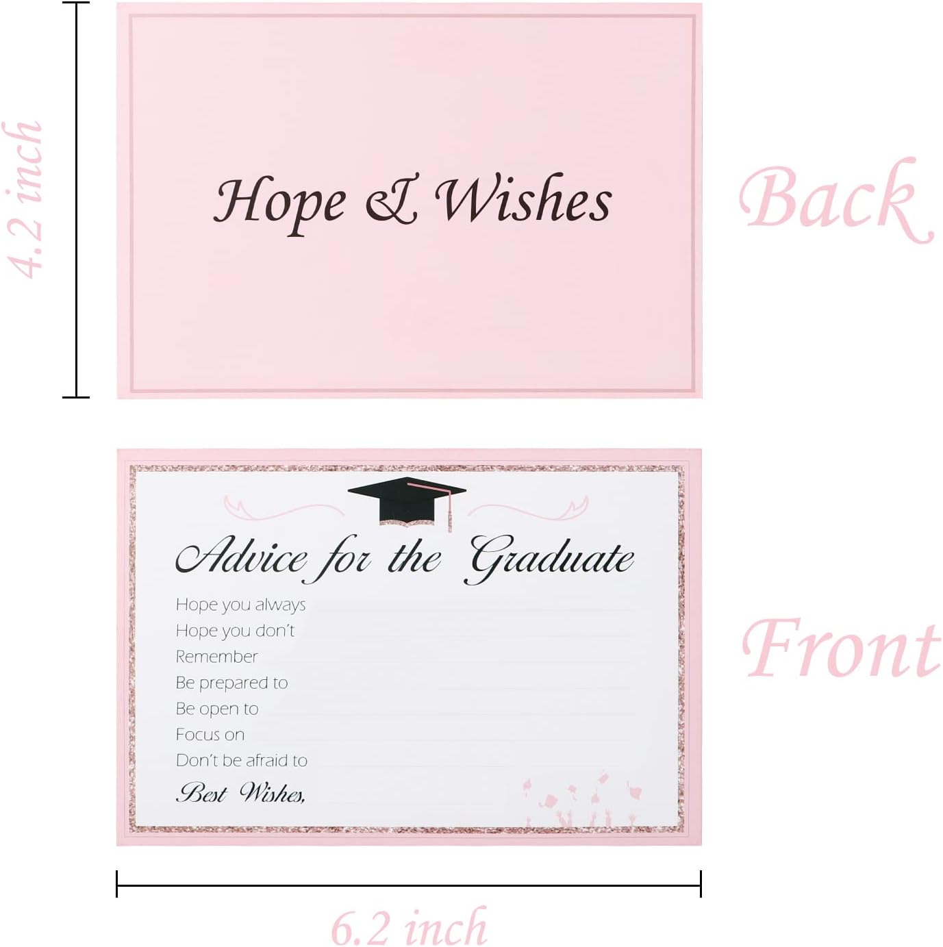 WATINC 50 Pcs Graduation Advice Cards with Best Wishes Graduation Decorations Favor Party Supplies for Graduate Decorations