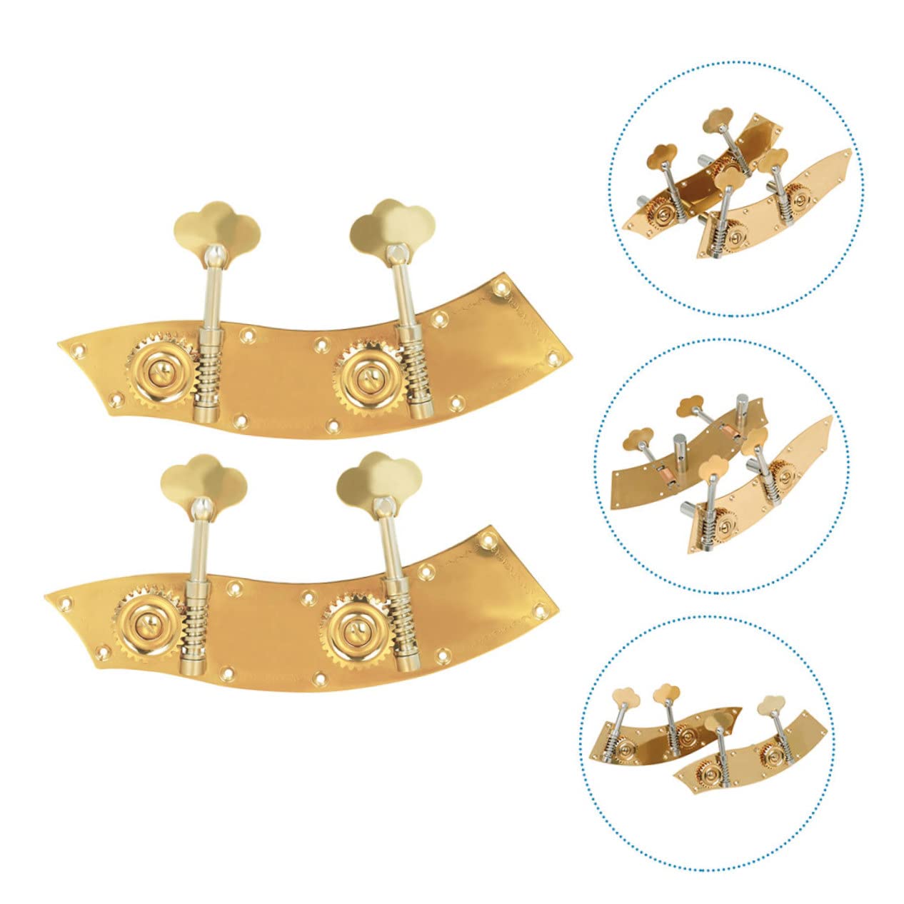Abaodam 2 pièces Têtes de Violon Basse de Accordeurs Durables Or pour Instruments à Cordes
