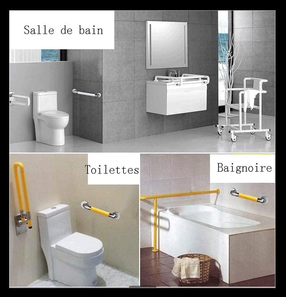 Towel Rack Stainless Steel Handrail Bathroom Toilet Bathtub Nonslip Safety Support Towel Rack (Color : White Size : 680mm) (Color : White Size : 380mm) (Yellow 680mm)