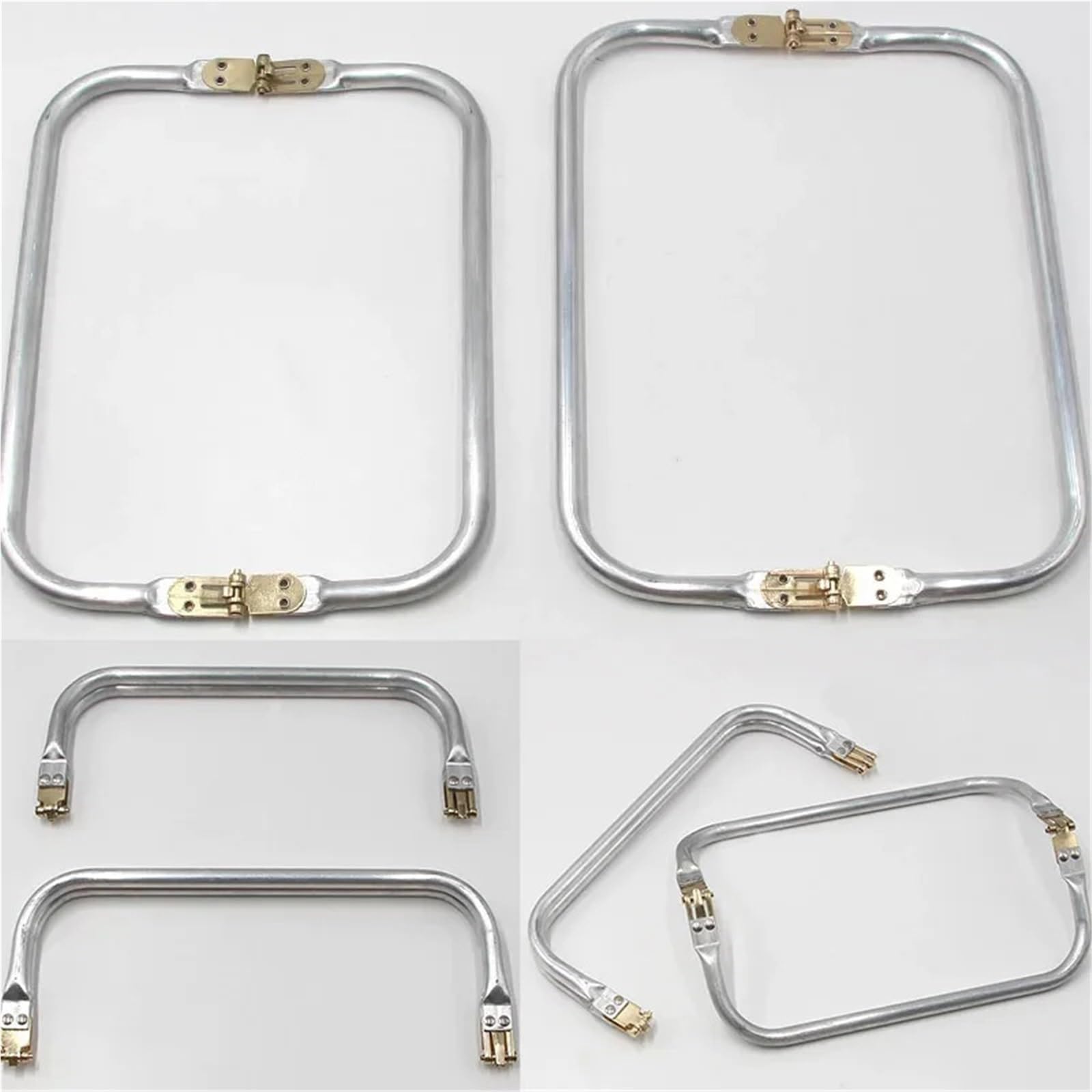 Cadre de sac pour pochette fermoir mallette alu 18cm or clair