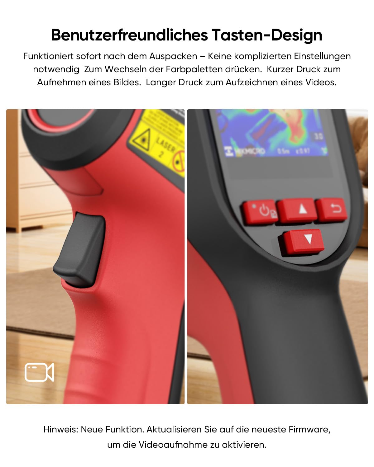 HIKMICRO E01 Wärmebildkamera SuperIR 240 x 240 IR-Auflösung Handheld Infrared Camera Thermal Imaging 20Hz Bildwiederholrate, Kompakte Thermokamera mit Laserpointer, -20°C bis 400°C