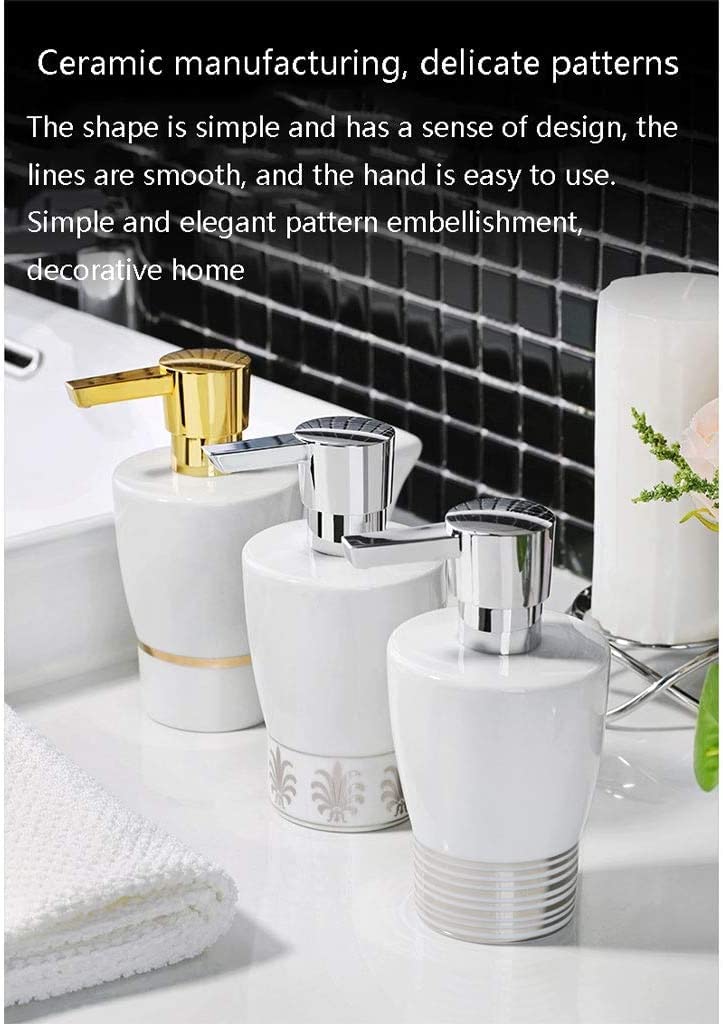 NZPOST Distributori di Sapone Distributore di Sapone Design Moderno Distributore di Sapone Ricaricabile, Bottiglia di Ceramica Vuota per Doccia