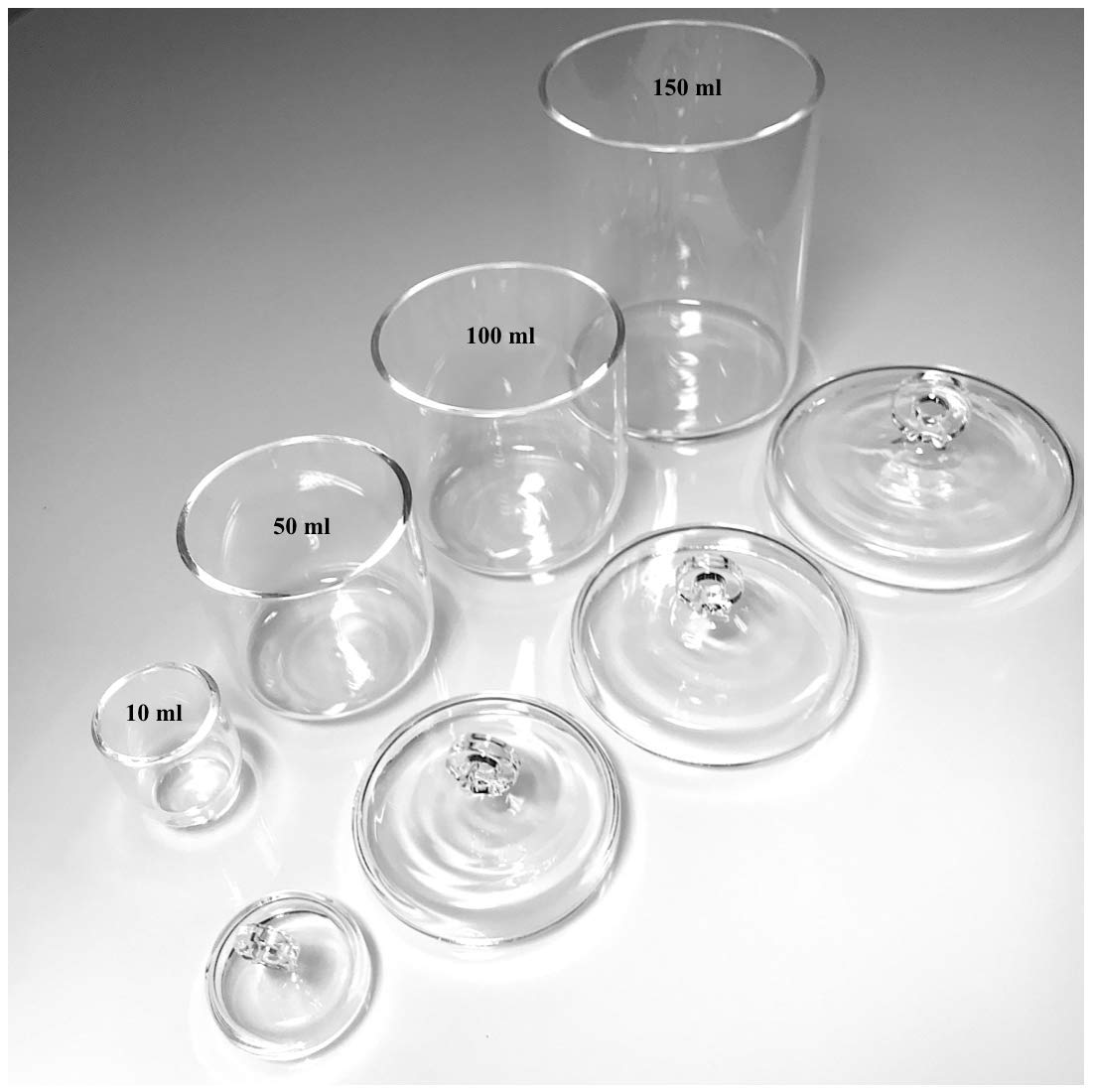 Alpha Nanotech Crogioli al quarzo con coperchio (150 ml, Quantità: 1)