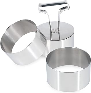 INOXPRAN Stainless Steel Cookie Cutters Set of 3 Round inoxydable-8 x 8 cm x 4 cm