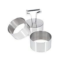 INOXPRAN – Confezione da 3 Coppapasta Tondi INOXPRESS in Acciaio Inossidabile, Pratici e Comodi in Cucina, Ideali per la Preparazione di Primi Piatti, Tartare o Dessert, Dimensioni 7,5 cm